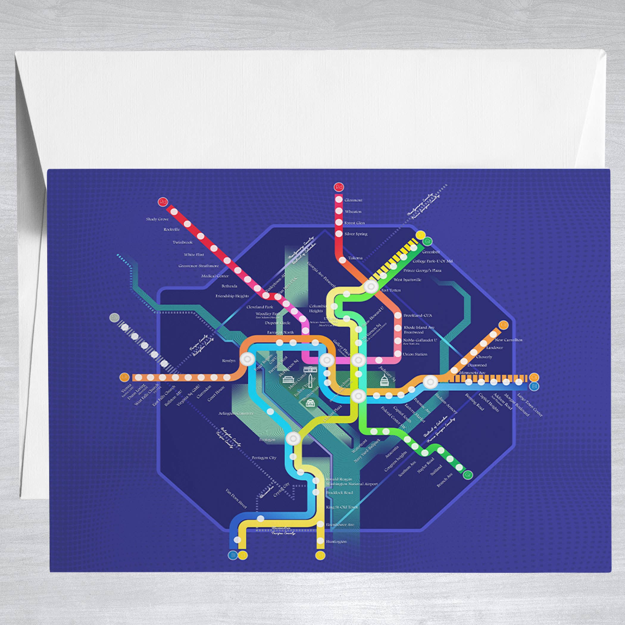 DC Metro Blue  Greeting Card