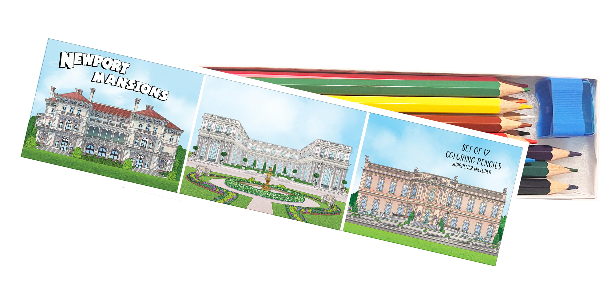 Newport Mansions Coloring Pencil Set