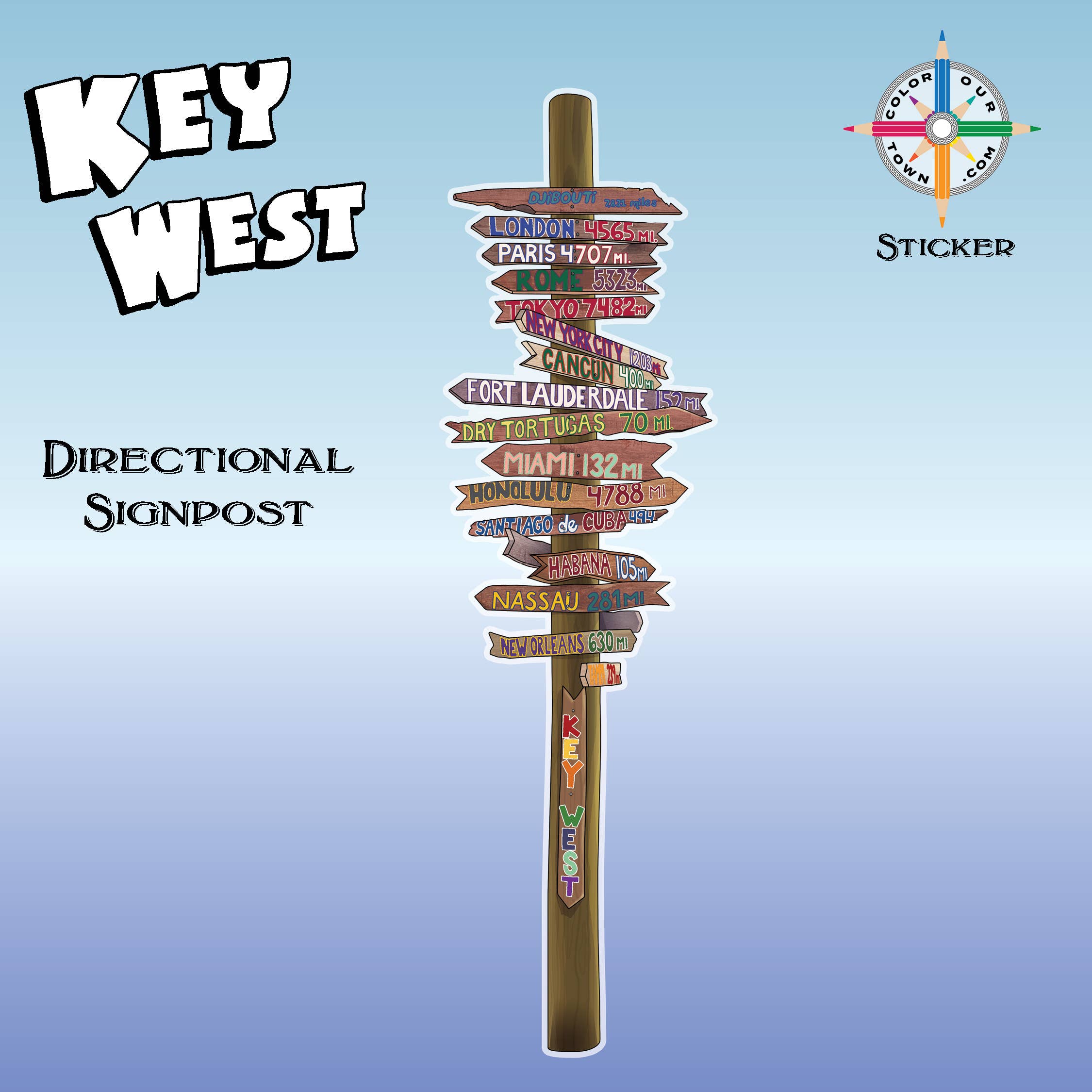 Directional Signpost  Sticker