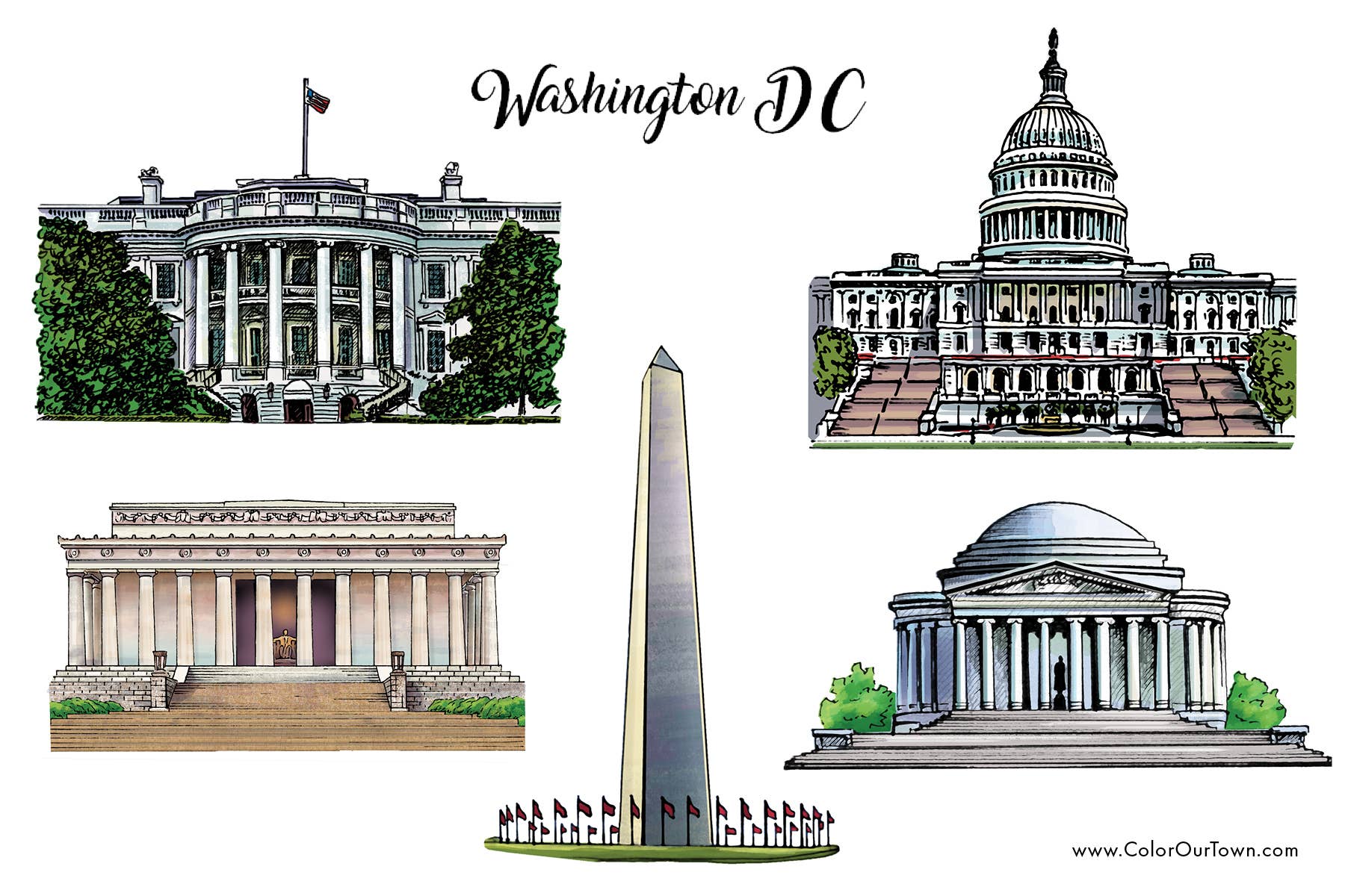 Washington DC  Sticker Sheet