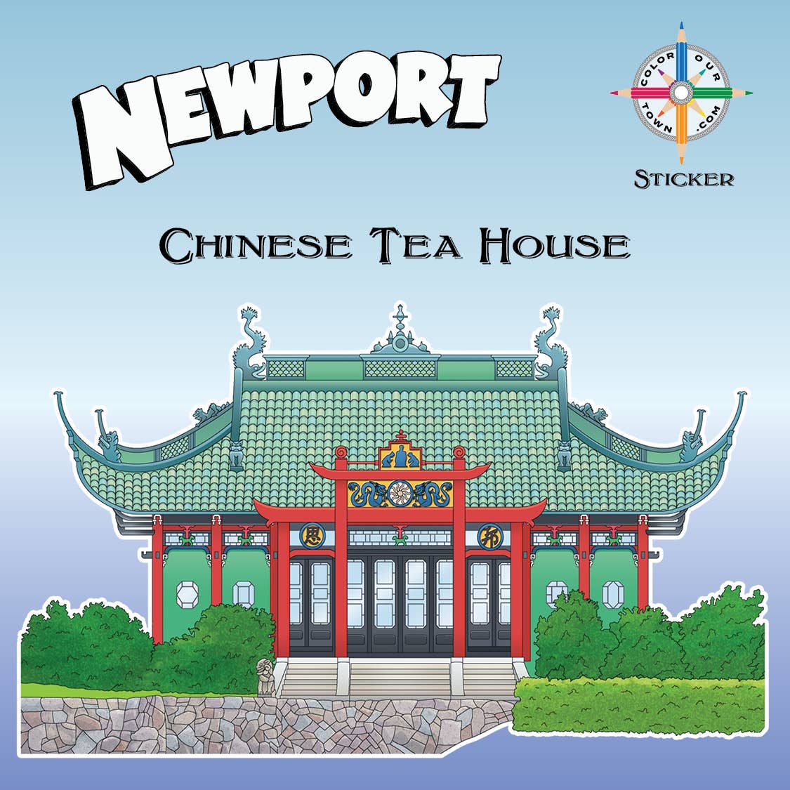 Chinese Tea House  Sticker